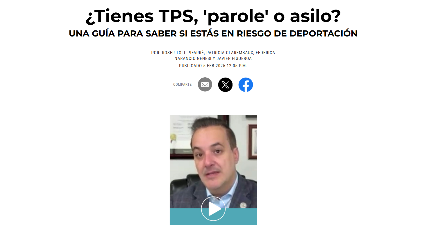 Estatus migratorio: TPS, DACA & parole